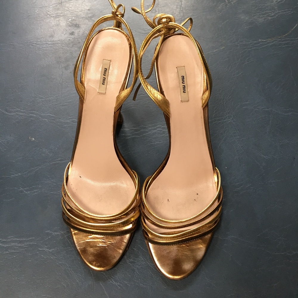 Miu Miu Lace Up Strappy Heels